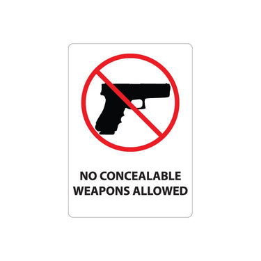 ZING Concealed Carry Sign, 14X10- Model 2806A